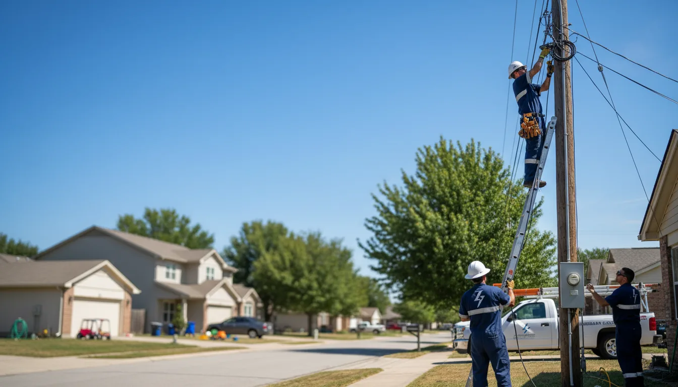 Residential electrician providing installation services in Thornfield, MO
